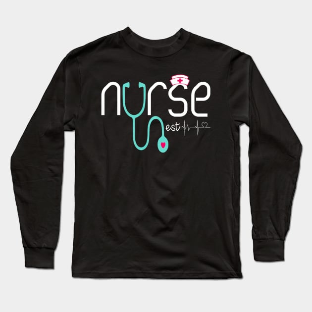 New Nurse Est 2019 Tshirt Nursing School Graduation Gift Long Sleeve T-Shirt by MarrinerAlex